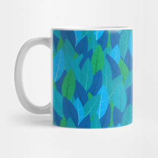 Blue and green leaves pattern Mug